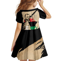 Marcus Garvey Day Family Matching Off The Shoulder Long Sleeve Dress and Hawaiian Shirt UNIA Flag Mix African Map - Wonder Print Shop
