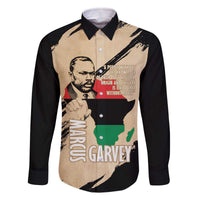 Marcus Garvey Day Family Matching Off The Shoulder Long Sleeve Dress and Hawaiian Shirt UNIA Flag Mix African Map - Wonder Print Shop