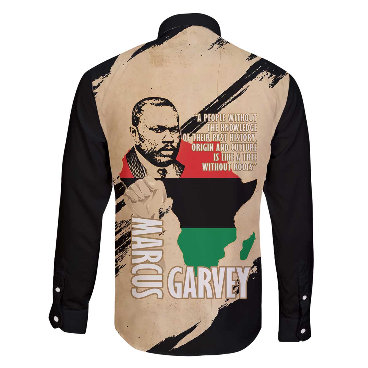 Marcus Garvey Day Family Matching Off The Shoulder Long Sleeve Dress and Hawaiian Shirt UNIA Flag Mix African Map - Wonder Print Shop
