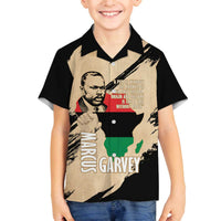 Marcus Garvey Day Family Matching Off The Shoulder Long Sleeve Dress and Hawaiian Shirt UNIA Flag Mix African Map - Wonder Print Shop