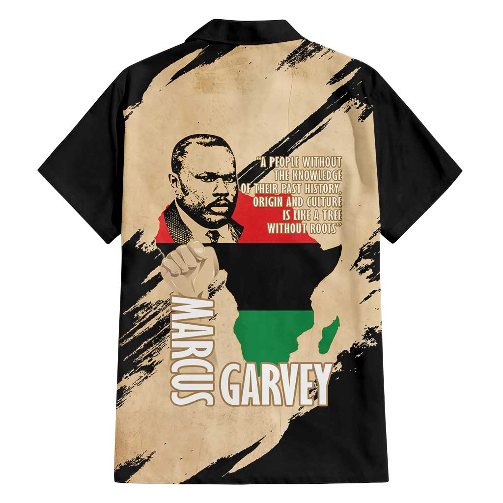 Marcus Garvey Day Family Matching Off Shoulder Short Dress and Hawaiian Shirt UNIA Flag Mix African Map - Wonder Print Shop