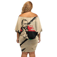 Marcus Garvey Day Family Matching Off Shoulder Short Dress and Hawaiian Shirt UNIA Flag Mix African Map - Wonder Print Shop