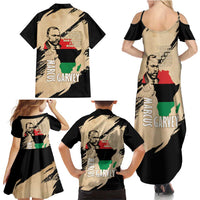 Marcus Garvey Day Family Matching Summer Maxi Dress and Hawaiian Shirt UNIA Flag Mix African Map - Wonder Print Shop