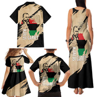 Marcus Garvey Day Family Matching Tank Maxi Dress and Hawaiian Shirt UNIA Flag Mix African Map - Wonder Print Shop
