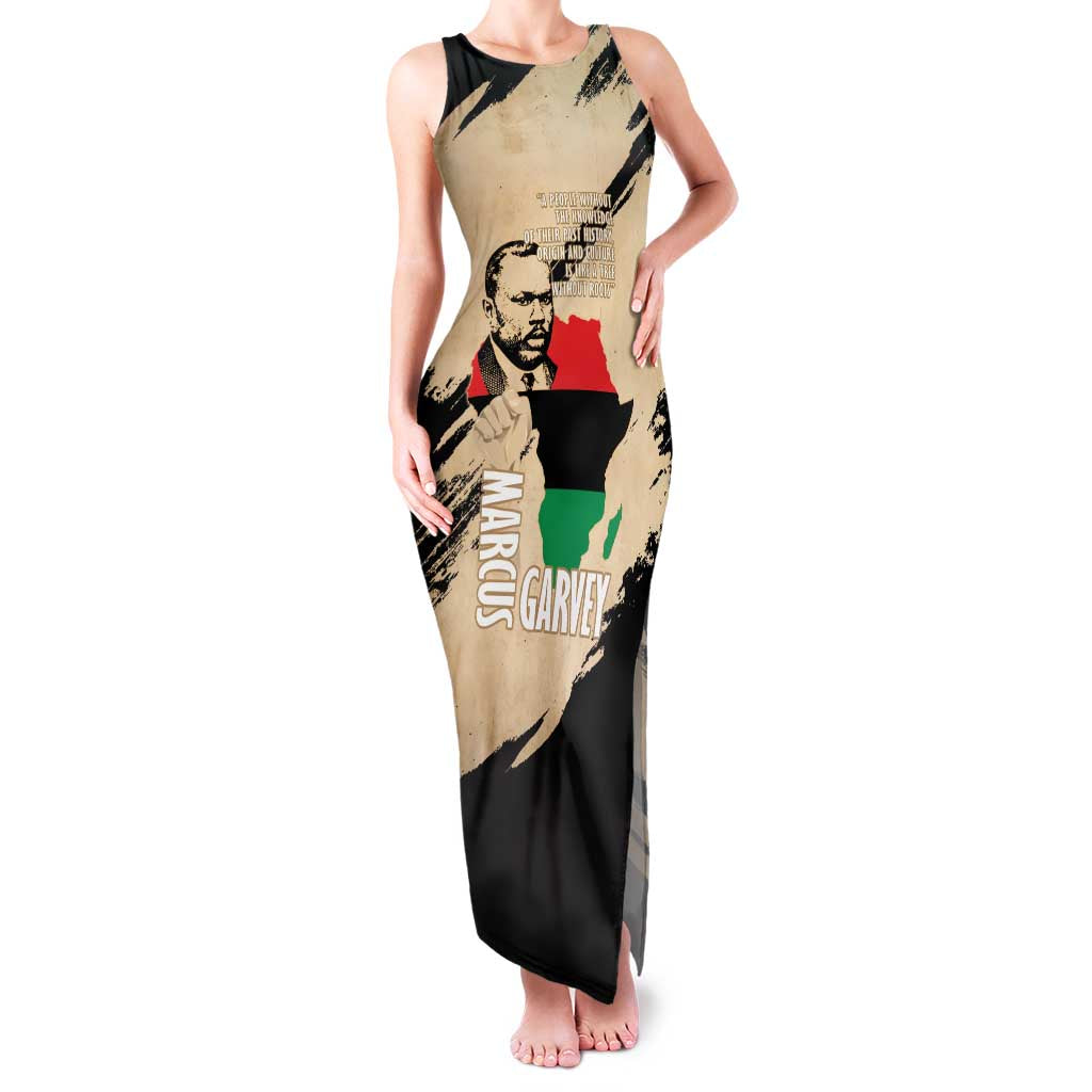 Marcus Garvey Day Family Matching Tank Maxi Dress and Hawaiian Shirt UNIA Flag Mix African Map - Wonder Print Shop