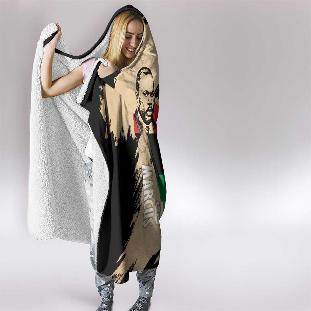Marcus Garvey Day Hooded Blanket UNIA Flag Mix African Map - Wonder Print Shop