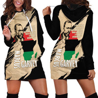 Marcus Garvey Day Hoodie Dress UNIA Flag Mix African Map - Wonder Print Shop