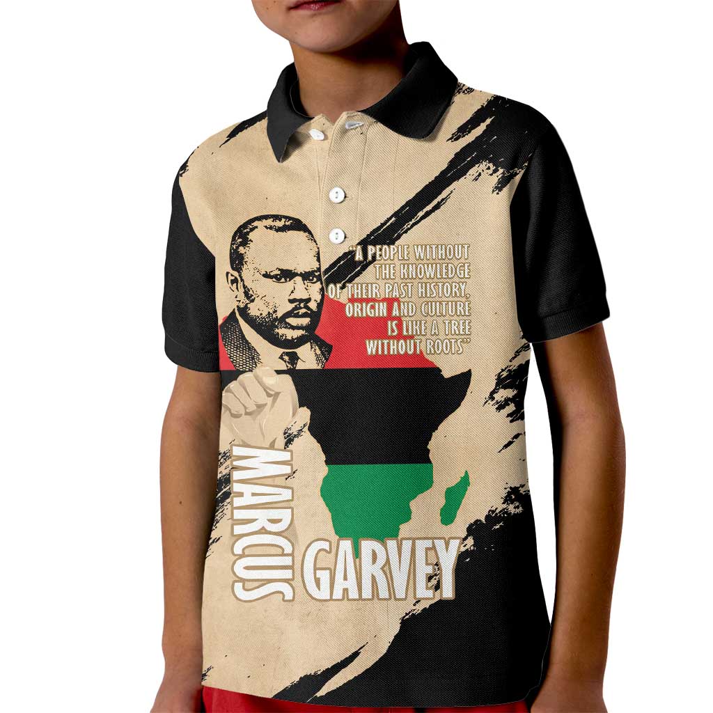Marcus Garvey Day Kid Polo Shirt UNIA Flag Mix African Map - Wonder Print Shop