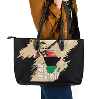 Marcus Garvey Day Leather Tote Bag UNIA Flag Mix African Map - Wonder Print Shop