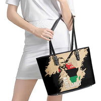 Marcus Garvey Day Leather Tote Bag UNIA Flag Mix African Map - Wonder Print Shop