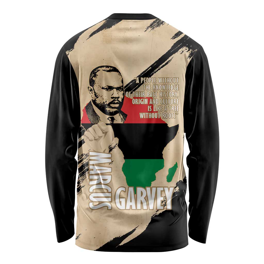 Marcus Garvey Day Long Sleeve Shirt UNIA Flag Mix African Map - Wonder Print Shop