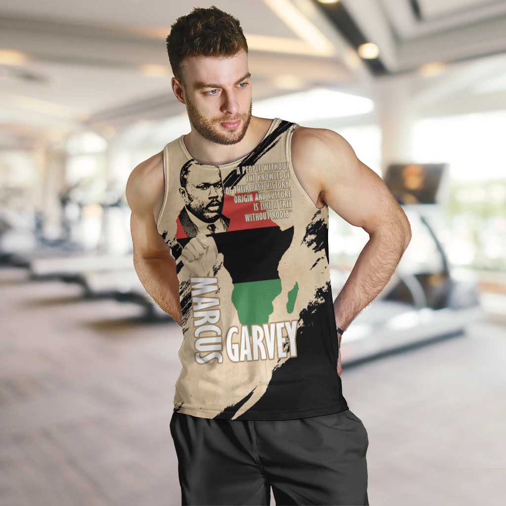 Marcus Garvey Day Men Tank Top UNIA Flag Mix African Map - Wonder Print Shop
