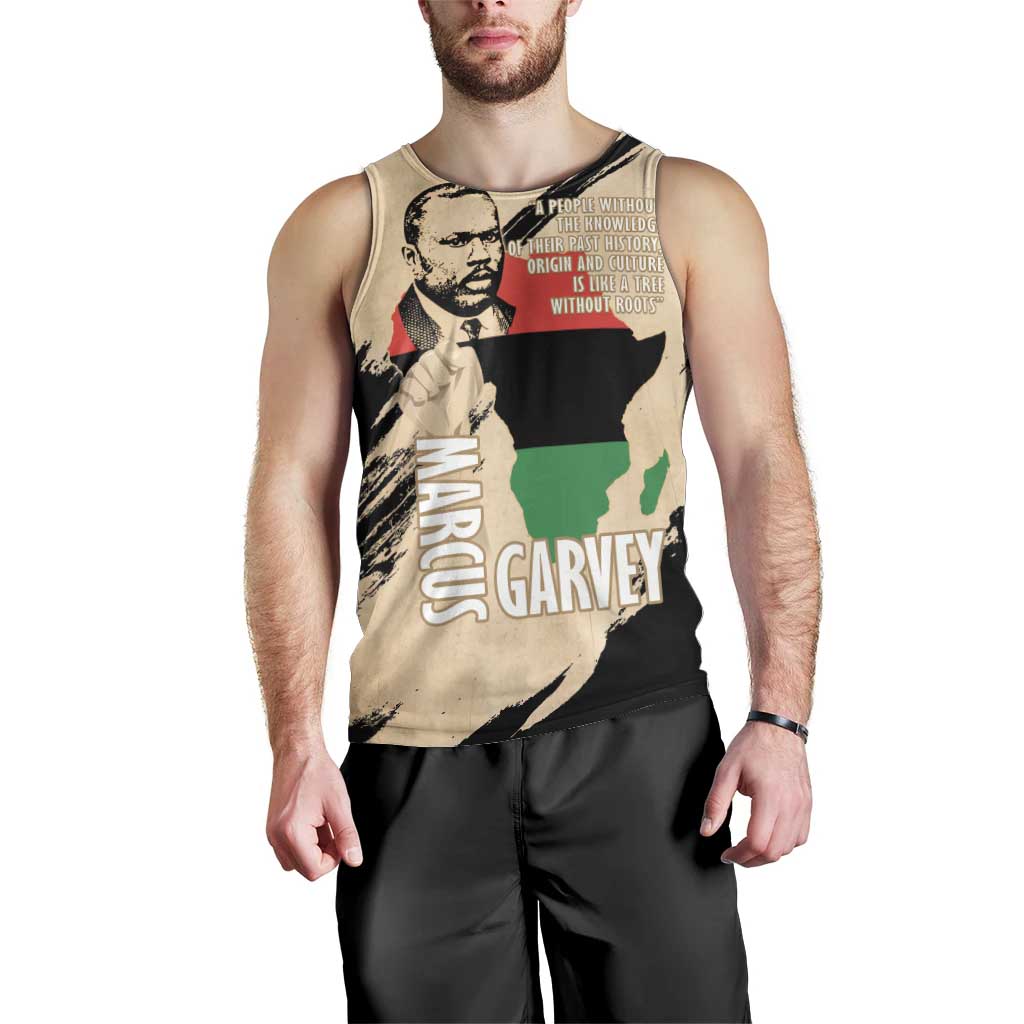 Marcus Garvey Day Men Tank Top UNIA Flag Mix African Map - Wonder Print Shop