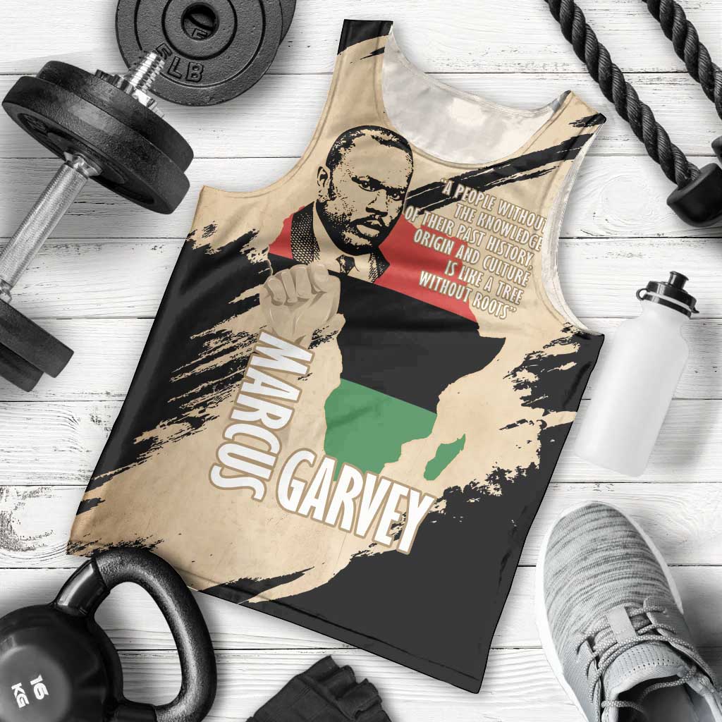 Marcus Garvey Day Men Tank Top UNIA Flag Mix African Map - Wonder Print Shop