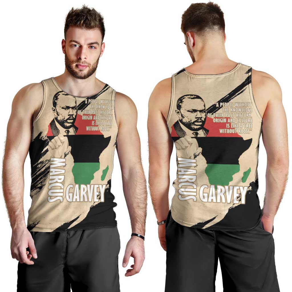 Marcus Garvey Day Men Tank Top UNIA Flag Mix African Map - Wonder Print Shop