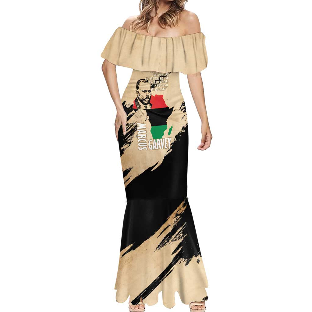 Marcus Garvey Day Mermaid Dress UNIA Flag Mix African Map - Wonder Print Shop