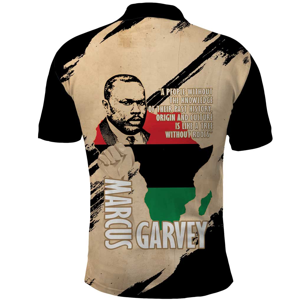 Marcus Garvey Day Polo Shirt UNIA Flag Mix African Map - Wonder Print Shop