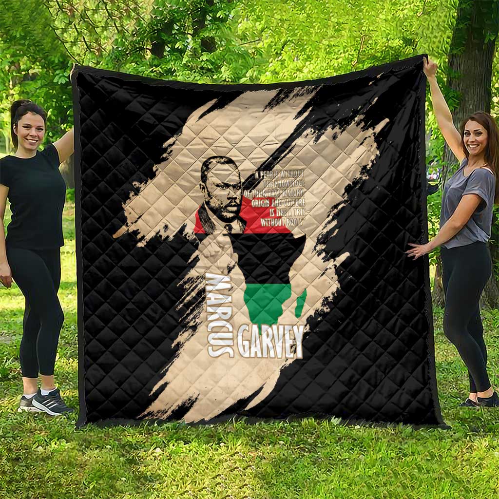 Marcus Garvey Day Quilt UNIA Flag Mix African Map - Wonder Print Shop