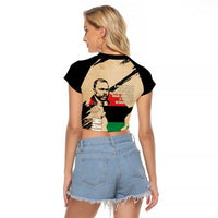Marcus Garvey Day Raglan Cropped T Shirt UNIA Flag Mix African Map - Wonder Print Shop
