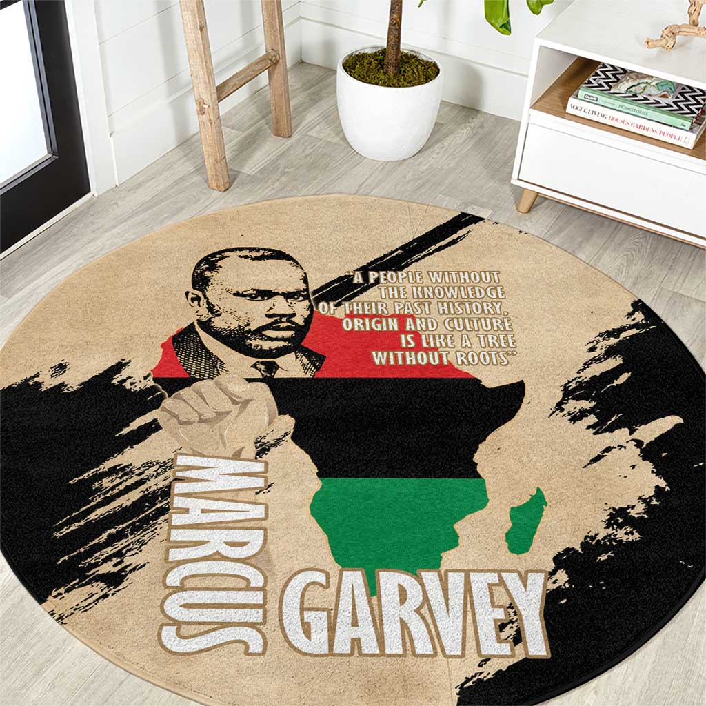 Marcus Garvey Day Round Carpet UNIA Flag Mix African Map - Wonder Print Shop