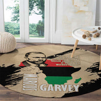 Marcus Garvey Day Round Carpet UNIA Flag Mix African Map - Wonder Print Shop