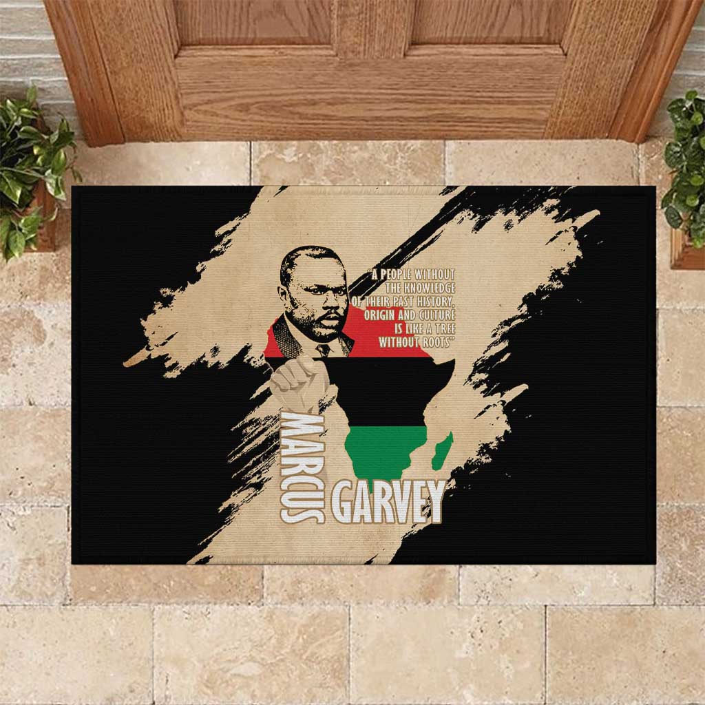 Marcus Garvey Day Rubber Doormat UNIA Flag Mix African Map - Wonder Print Shop