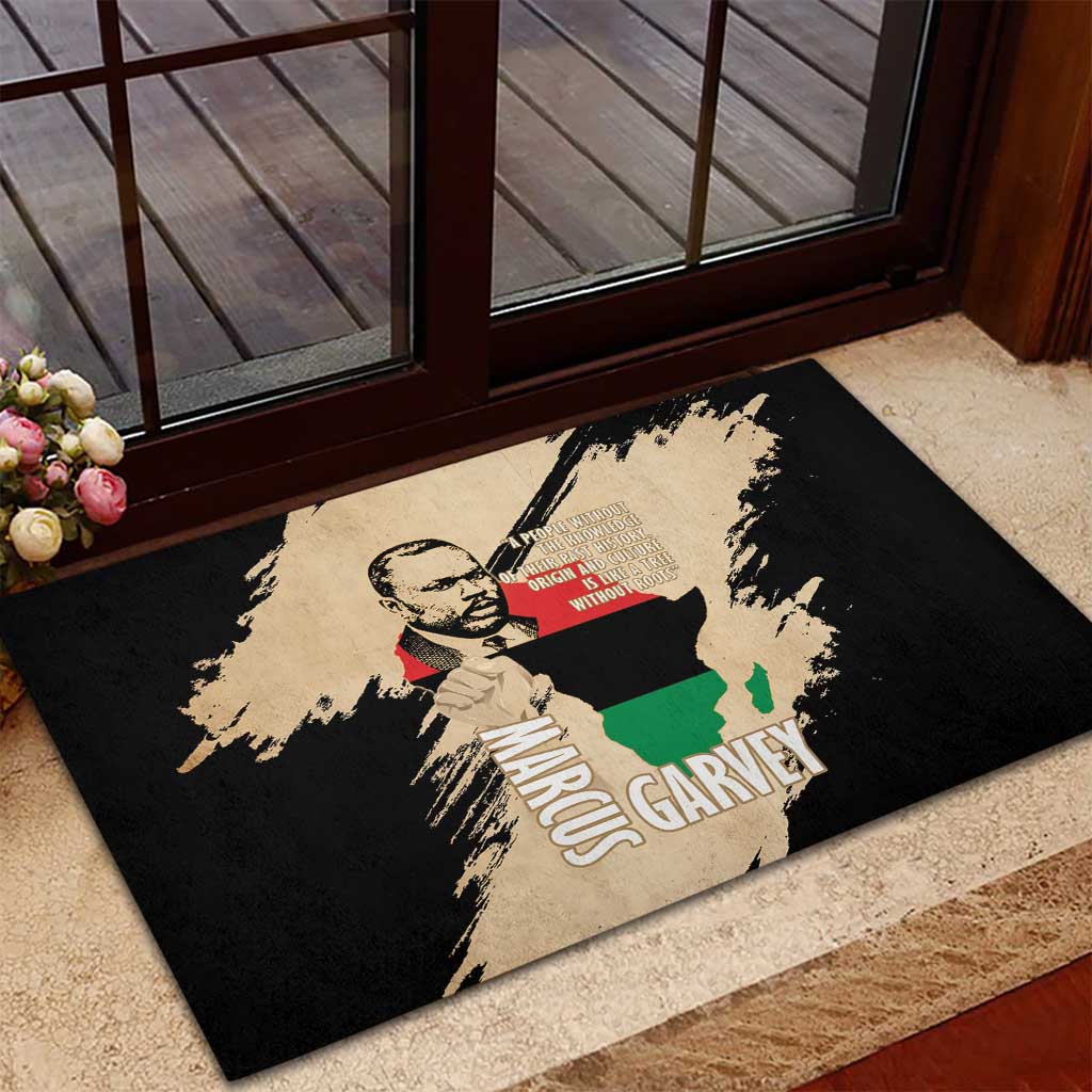 Marcus Garvey Day Rubber Doormat UNIA Flag Mix African Map - Wonder Print Shop