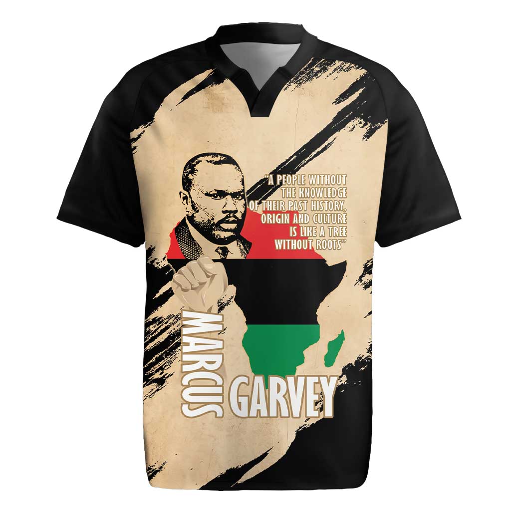 Marcus Garvey Day Rugby Jersey UNIA Flag Mix African Map - Wonder Print Shop