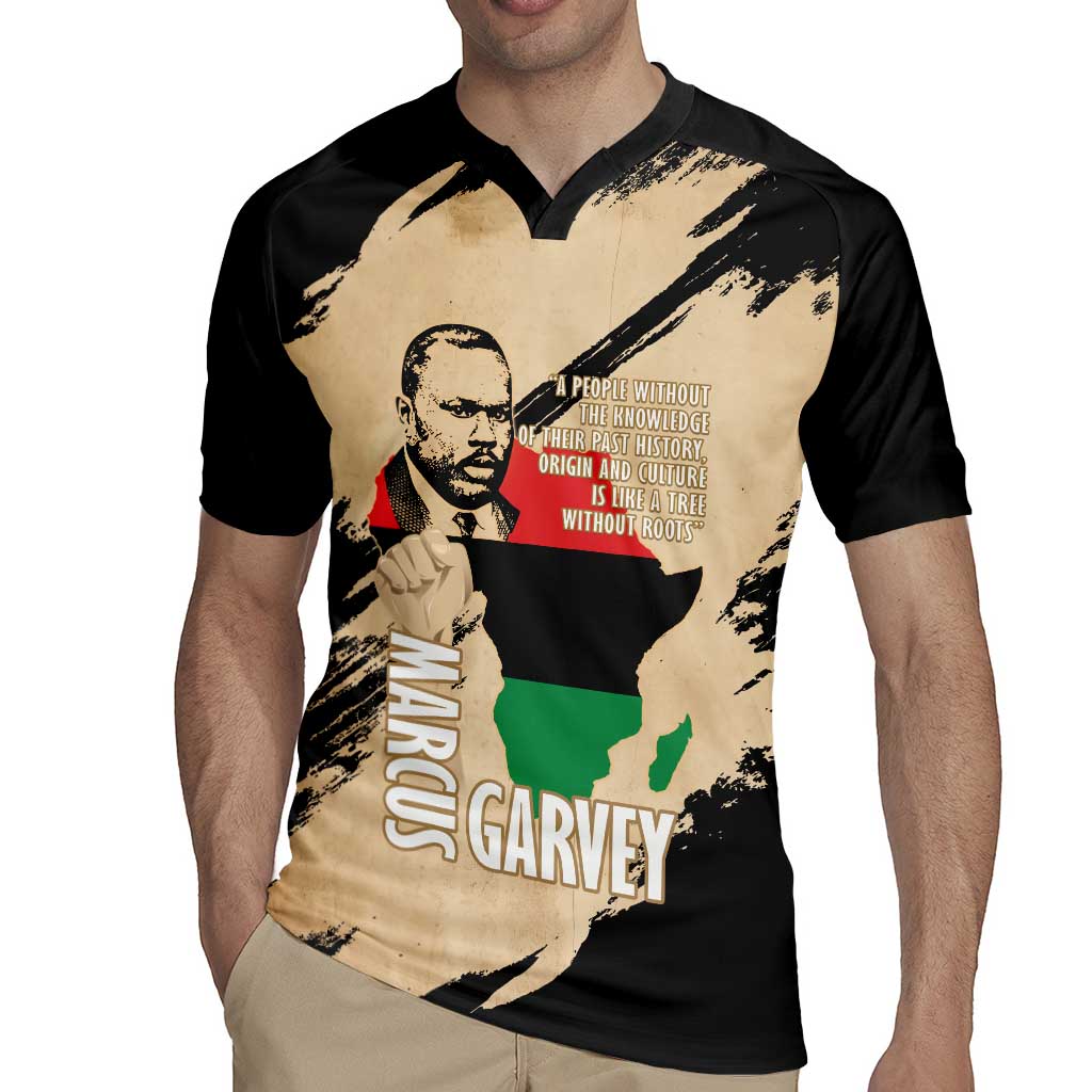 Marcus Garvey Day Rugby Jersey UNIA Flag Mix African Map - Wonder Print Shop