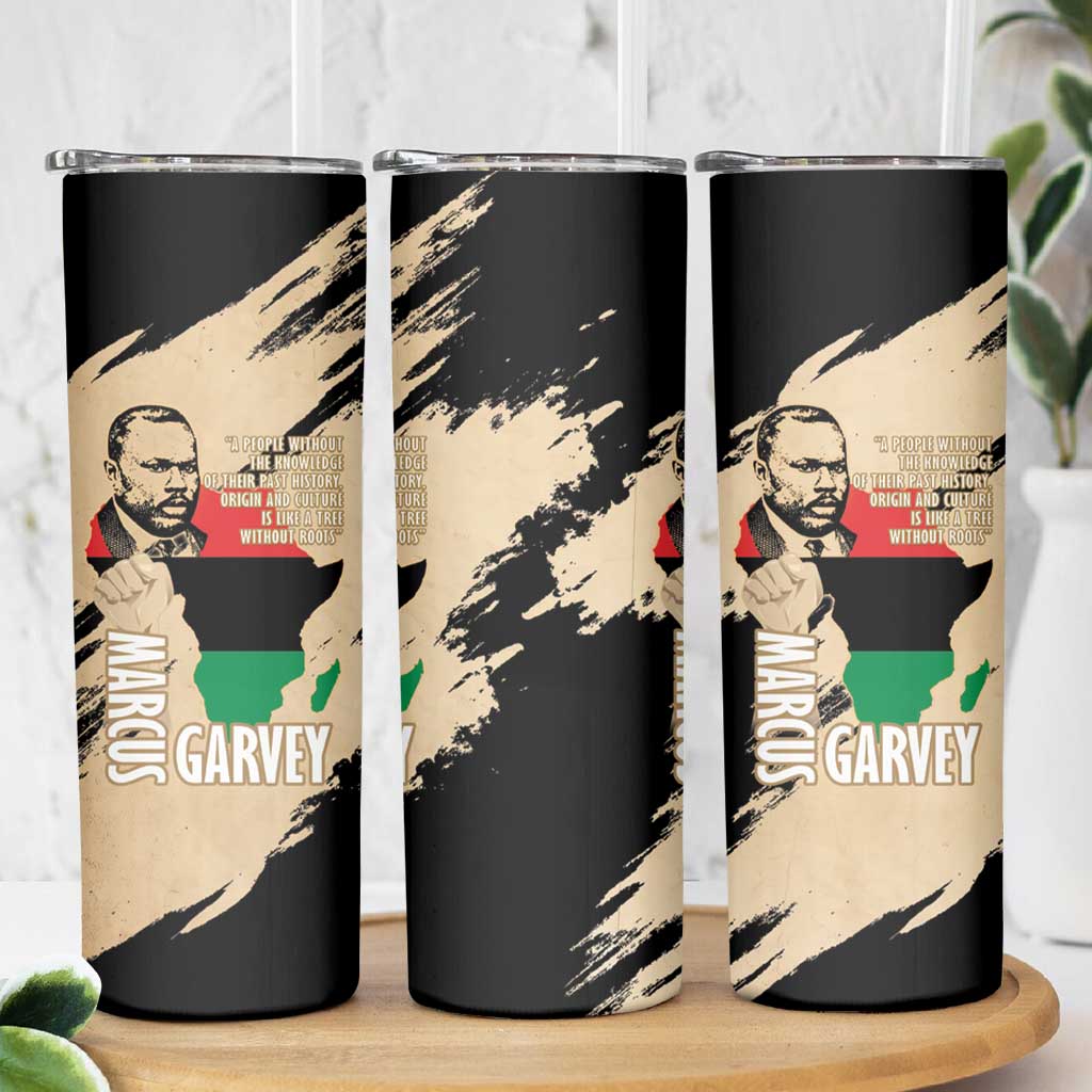Marcus Garvey Day Skinny Tumbler UNIA Flag Mix African Map - Wonder Print Shop