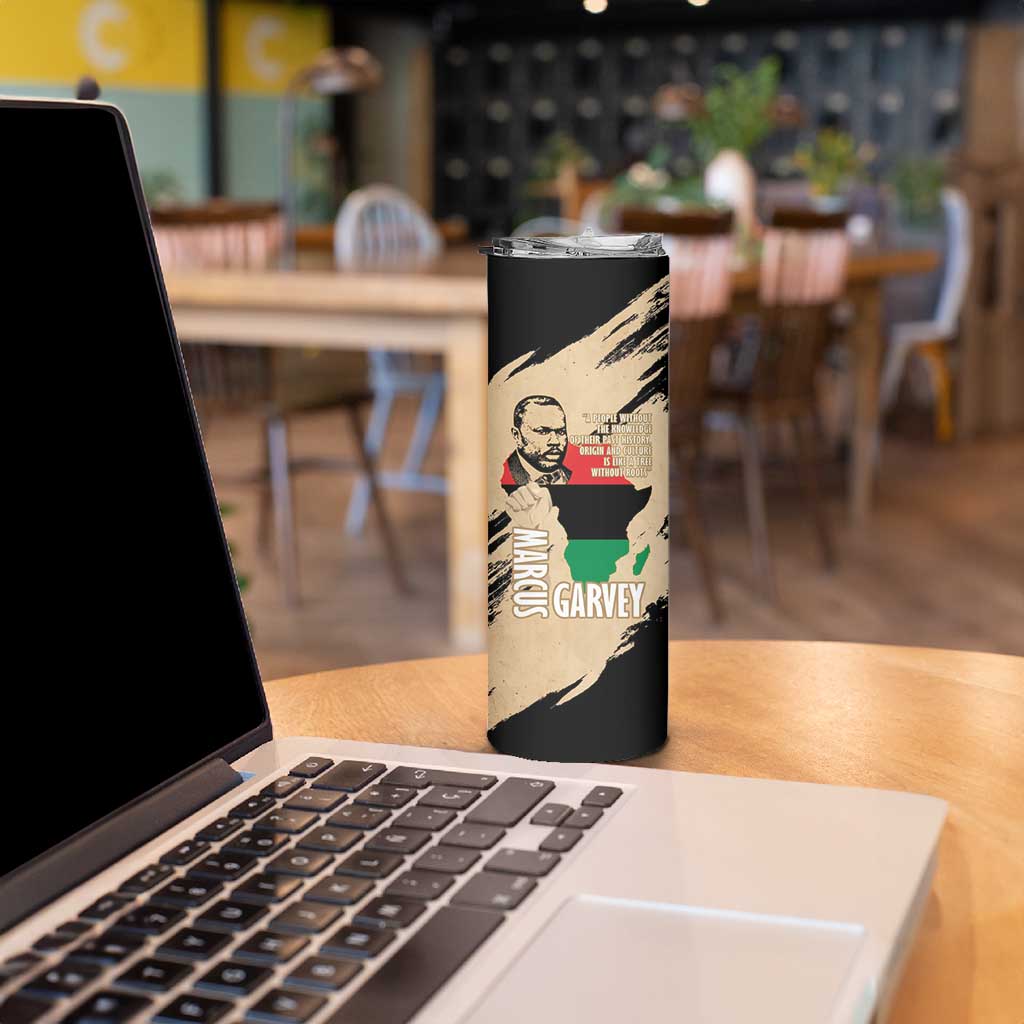 Marcus Garvey Day Skinny Tumbler UNIA Flag Mix African Map - Wonder Print Shop