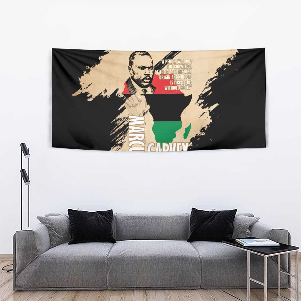 Marcus Garvey Day Tapestry UNIA Flag Mix African Map - Wonder Print Shop