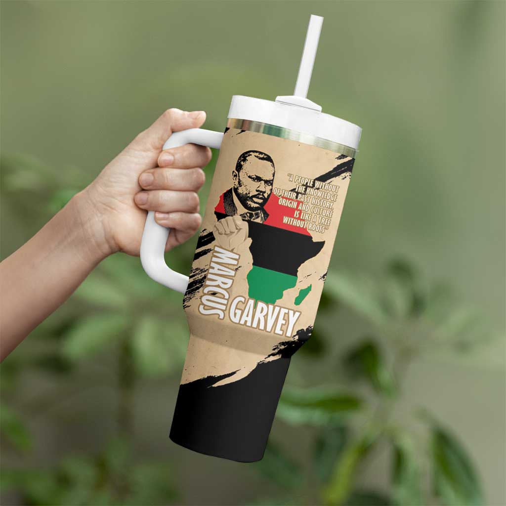 Marcus Garvey Day Tumbler With Handle UNIA Flag Mix African Map - Wonder Print Shop