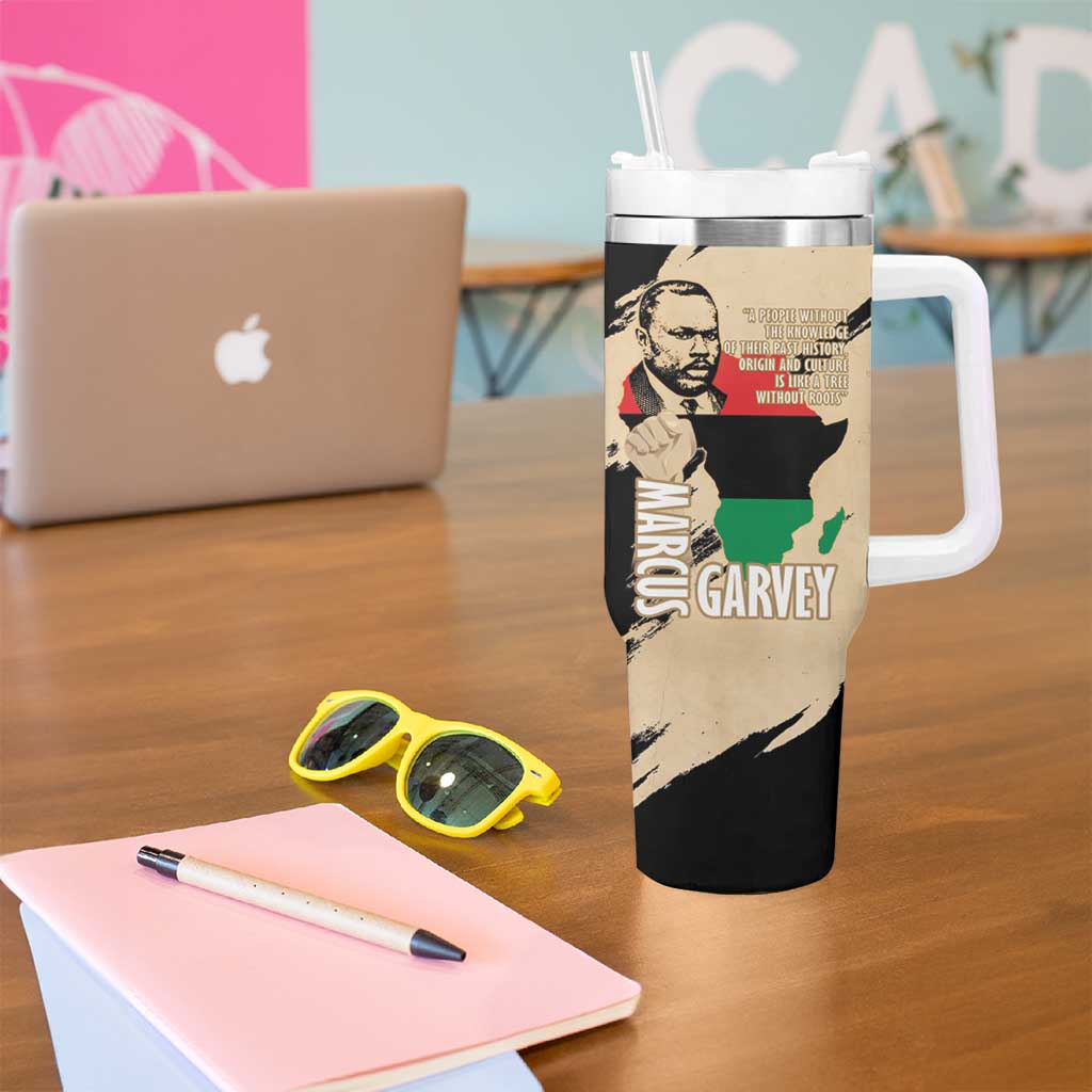 Marcus Garvey Day Tumbler With Handle UNIA Flag Mix African Map - Wonder Print Shop