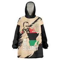 Marcus Garvey Day Wearable Blanket Hoodie UNIA Flag Mix African Map - Wonder Print Shop