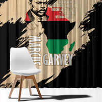 Marcus Garvey Day Window Curtain UNIA Flag Mix African Map - Wonder Print Shop