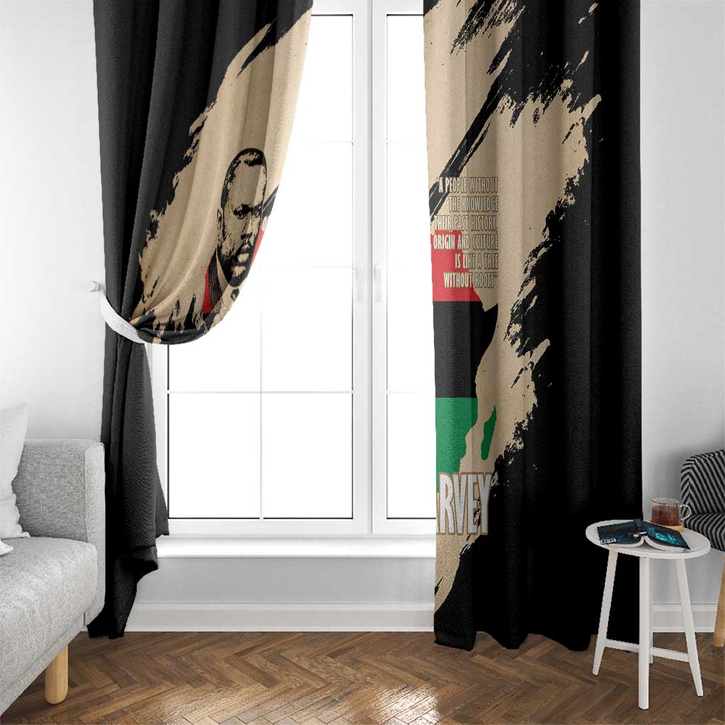 Marcus Garvey Day Window Curtain UNIA Flag Mix African Map - Wonder Print Shop