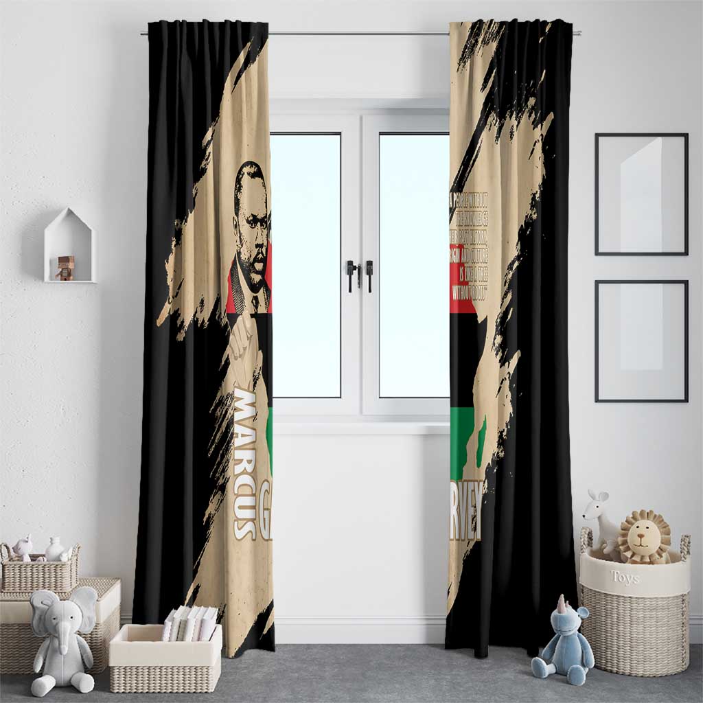 Marcus Garvey Day Window Curtain UNIA Flag Mix African Map - Wonder Print Shop