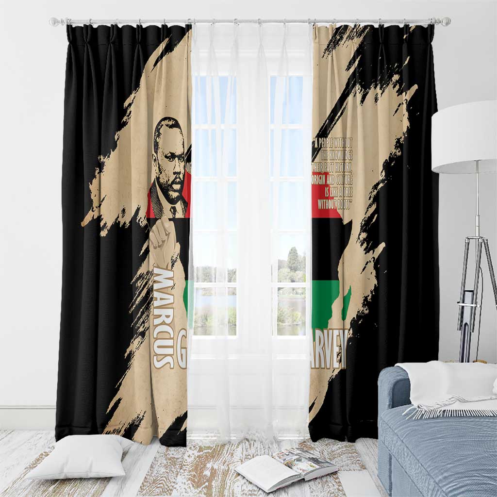 Marcus Garvey Day Window Curtain UNIA Flag Mix African Map - Wonder Print Shop
