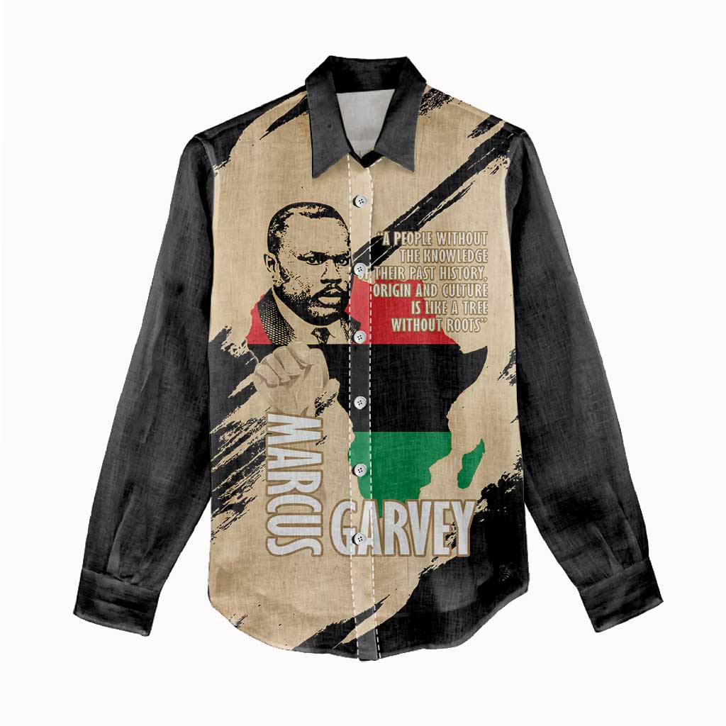 Marcus Garvey Day Women Casual Shirt UNIA Flag Mix African Map - Wonder Print Shop