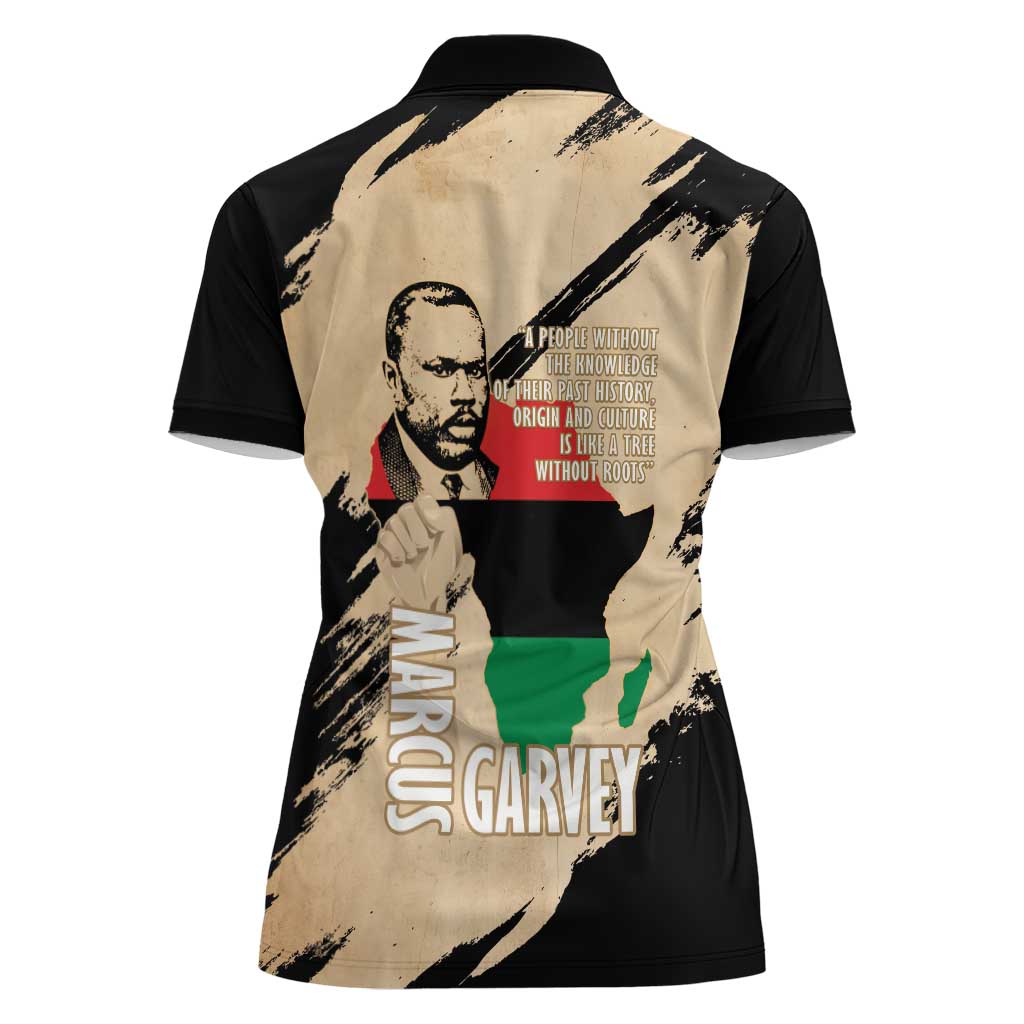 Marcus Garvey Day Women Polo Shirt UNIA Flag Mix African Map - Wonder Print Shop