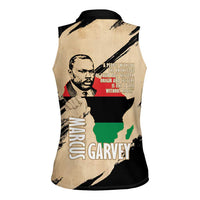 Marcus Garvey Day Women Sleeveless Polo Shirt UNIA Flag Mix African Map - Wonder Print Shop