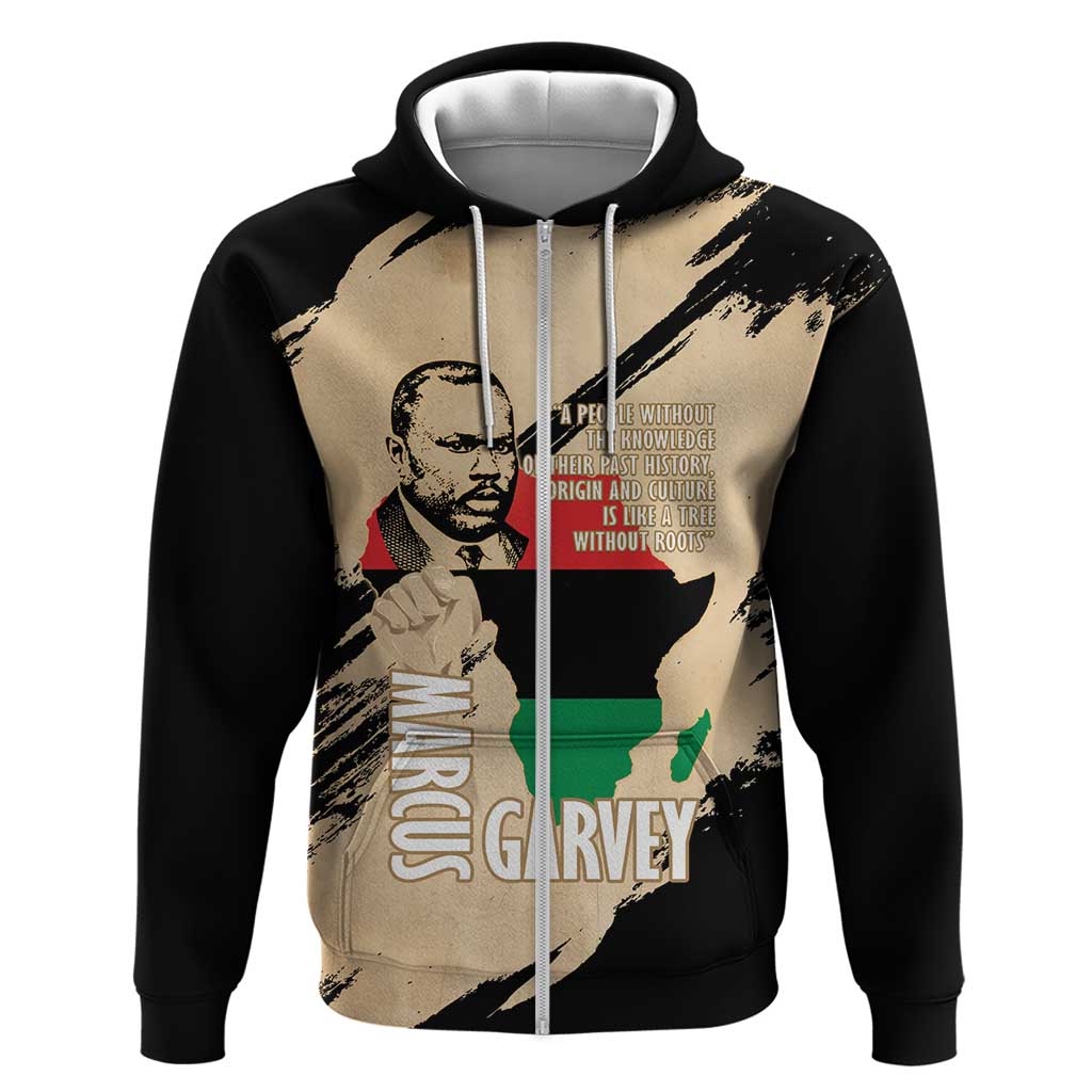 Marcus Garvey Day Zip Hoodie UNIA Flag Mix African Map - Wonder Print Shop