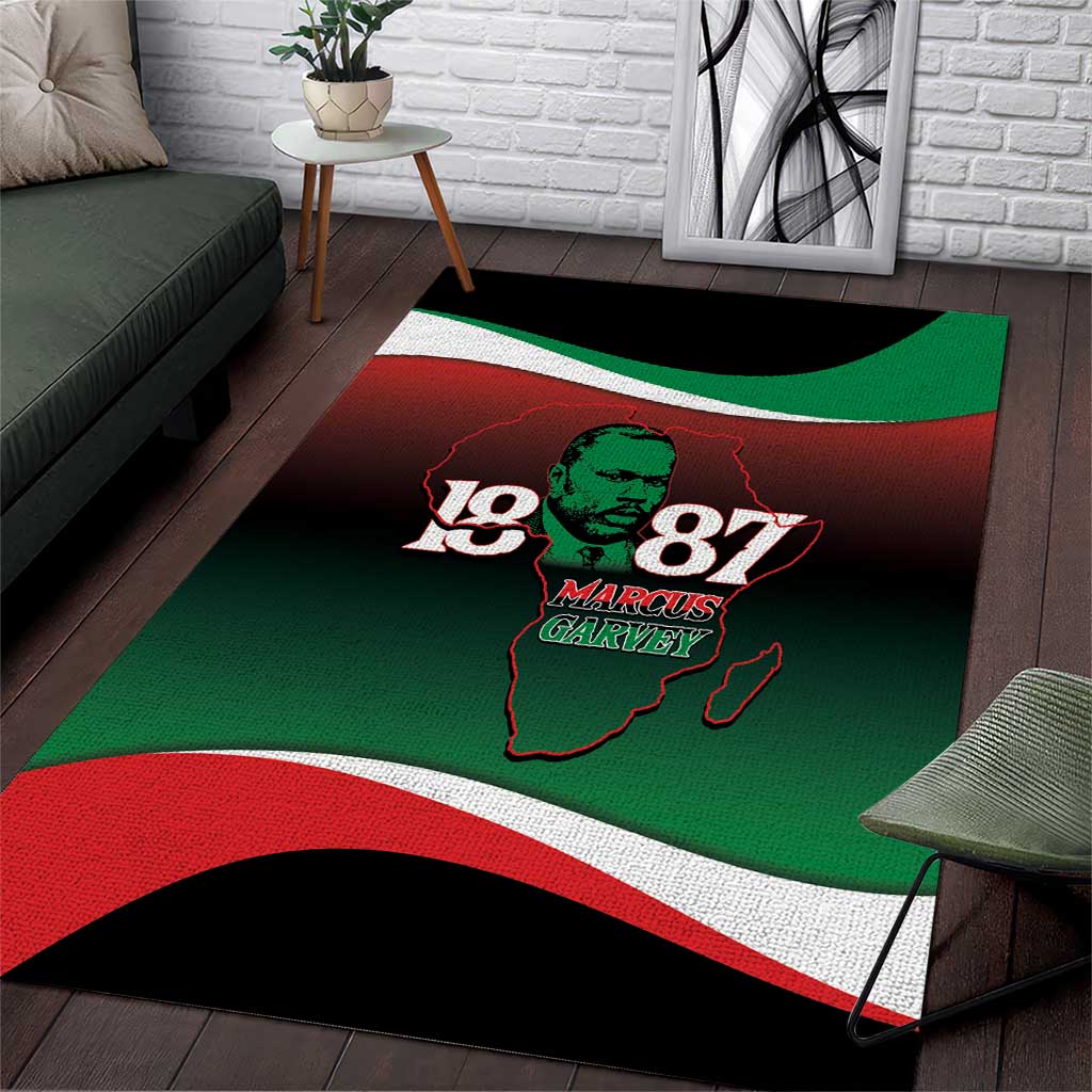 Marcus Garvey 1887 Area Rug African Map Curves Style - Wonder Print Shop