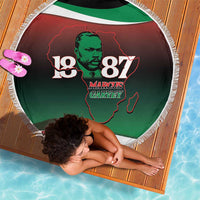 Marcus Garvey 1887 Beach Blanket African Map Curves Style - Wonder Print Shop