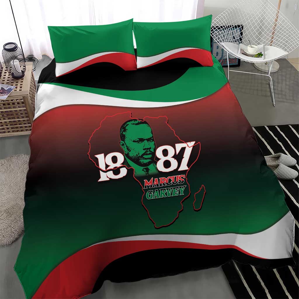 Marcus Garvey 1887 Bedding Set African Map Curves Style - Wonder Print Shop