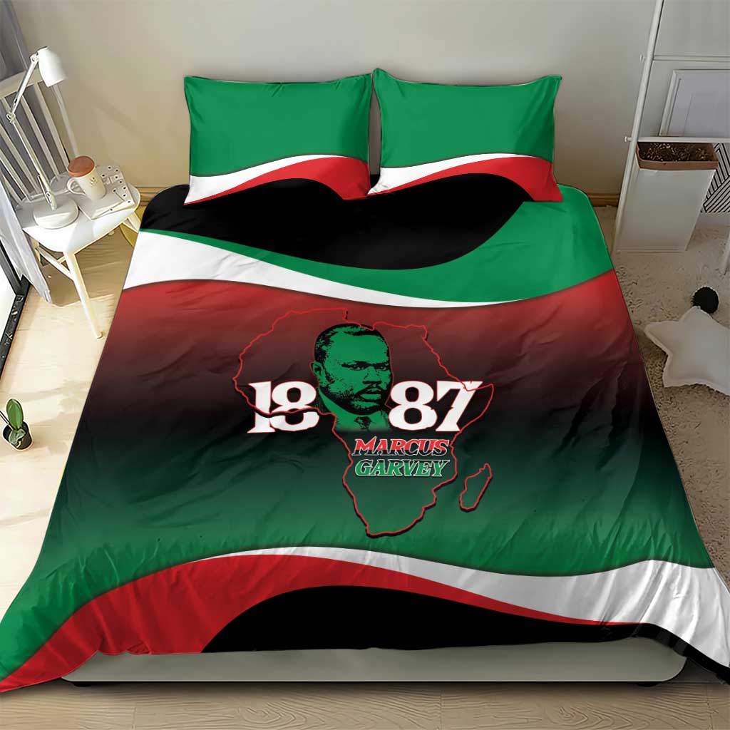 Marcus Garvey 1887 Bedding Set African Map Curves Style - Wonder Print Shop