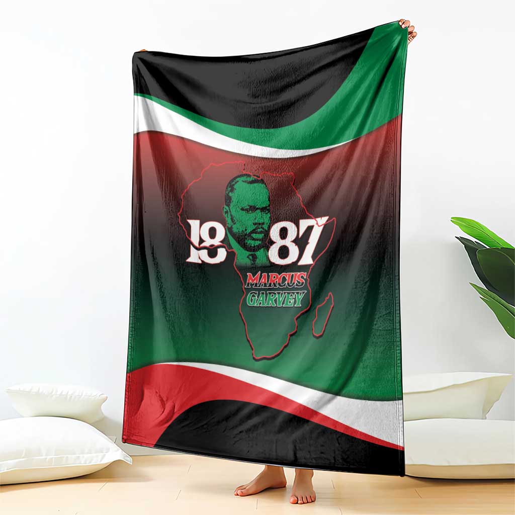 Marcus Garvey 1887 Blanket African Map Curves Style - Wonder Print Shop