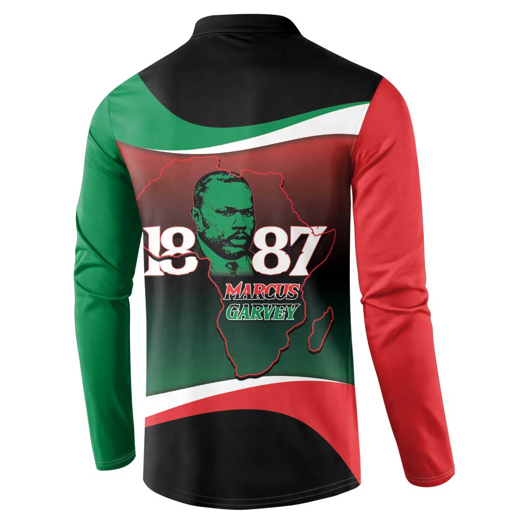 Marcus Garvey 1887 Button Sweatshirt African Map Curves Style - Wonder Print Shop