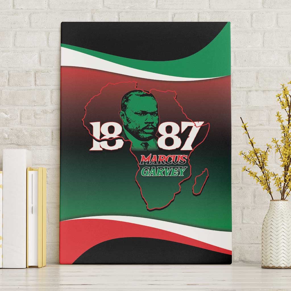 Marcus Garvey 1887 Canvas Wall Art African Map Curves Style - Wonder Print Shop